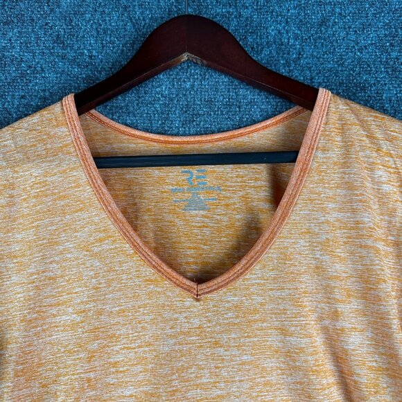 Real Essentials Top Women XL Orange Stretch V Neck Short Sleeve Tee Pullover - Picture 4 of 7